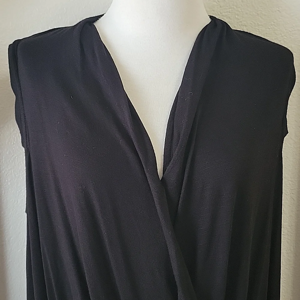 Anthropologie Akemi + Kin black sleeveless drape front blouse women's size small - Picture 4 of 13
